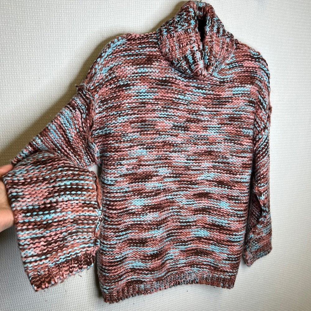 OOTD Parisan Urban Wear Multicolor Knit Cowl Neck Long Sleeve Sweater Women TU